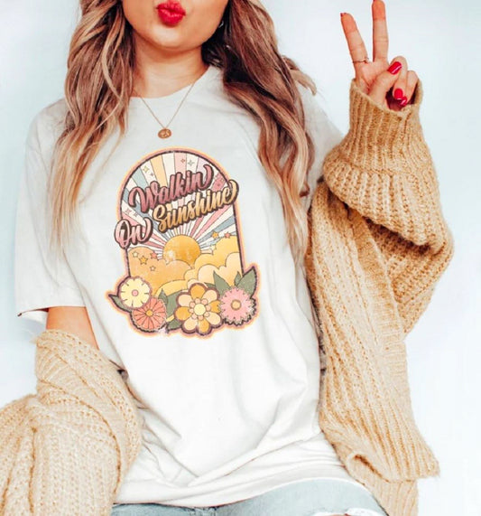 Walkin On Sunshine Vintage T-Shirt or Crew Sweatshirt
