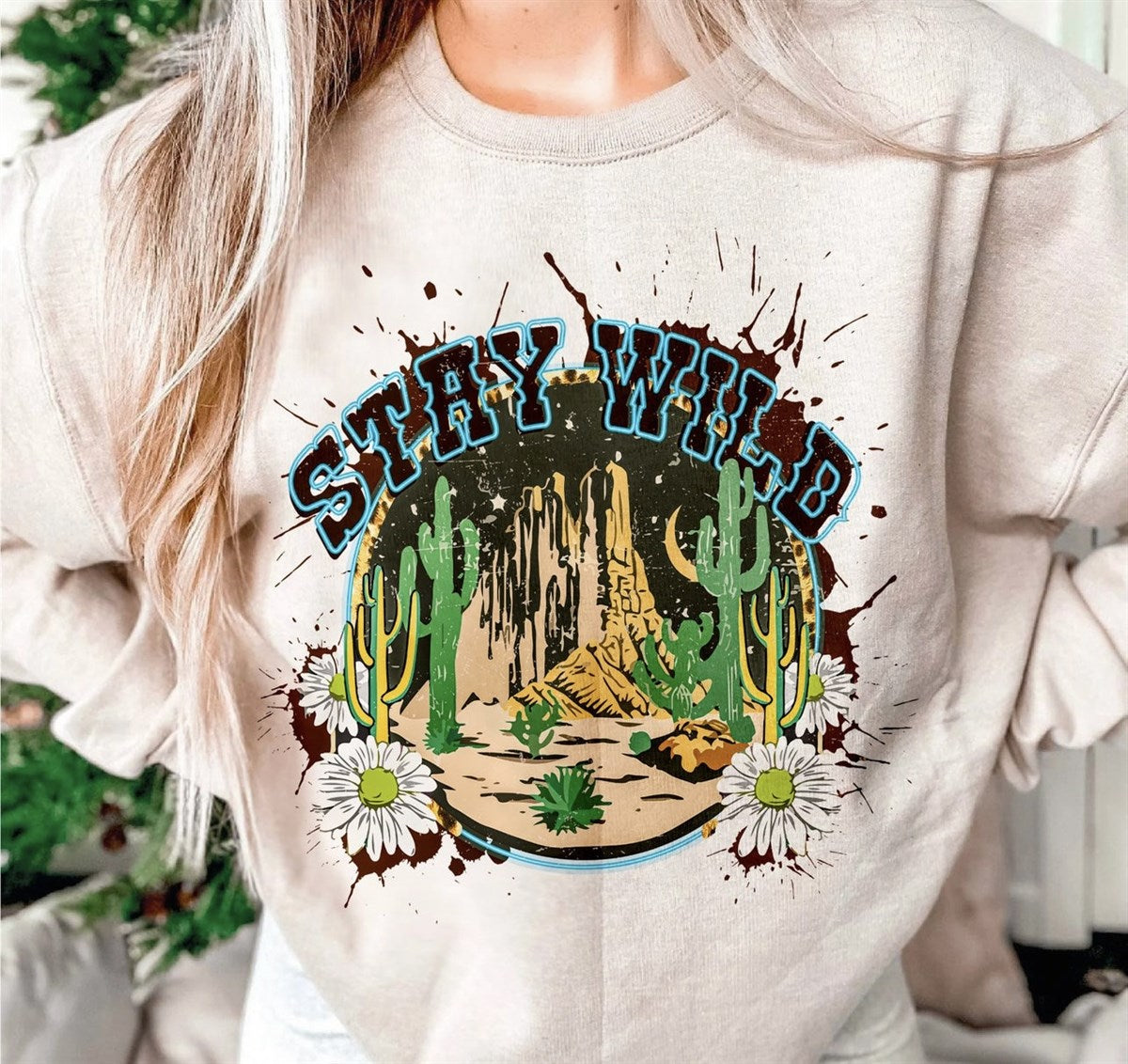 Stay Wild Desert Scape Crew Sweatshirt