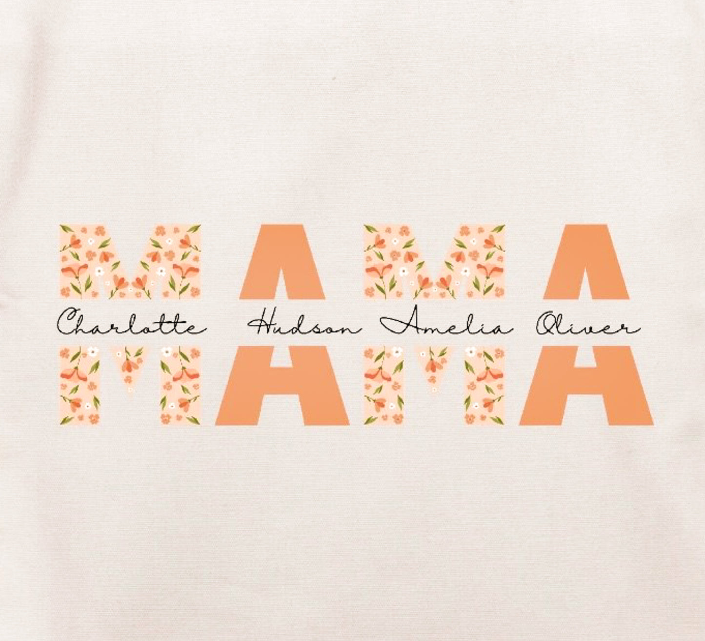 Personalized Boho Mama Canvas Bags