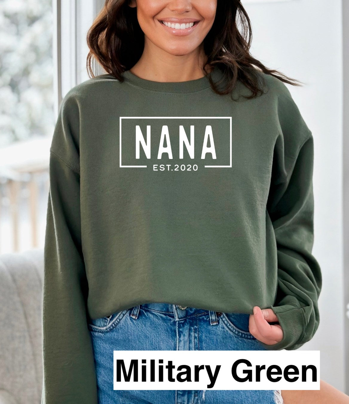 Custom Mother's Day Name Box Crew Sweatshirts