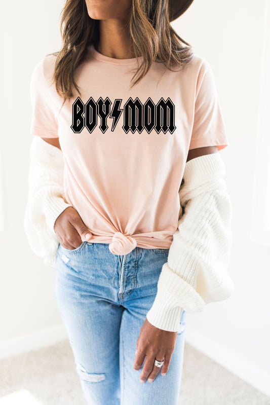 Boy Mom Lightning Bolt T-Shirt or Crew Sweatshirt