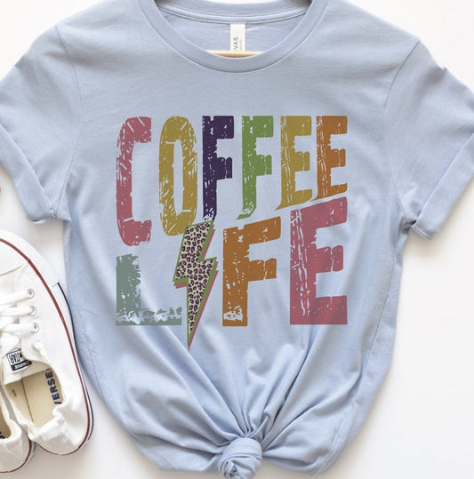 Coffee Life With Lightning Bolt Tee
