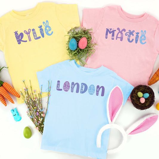 Custom Name Easter Font Tees