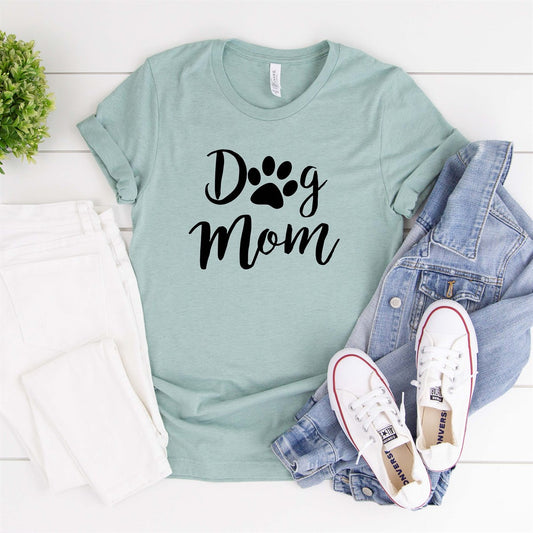 Dog Mom Paw Print T-Shirt or Crew Sweatshirt