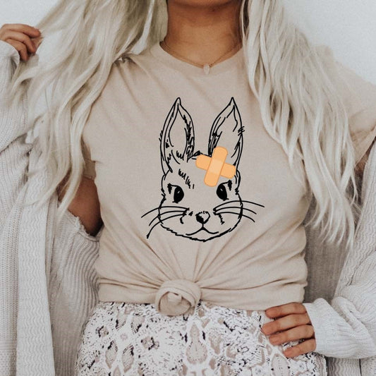 Nurse Bunny Wearing Bandaid Tee