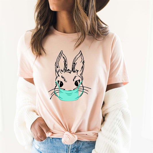 Nurse Bunny Wearing A Mask Tee