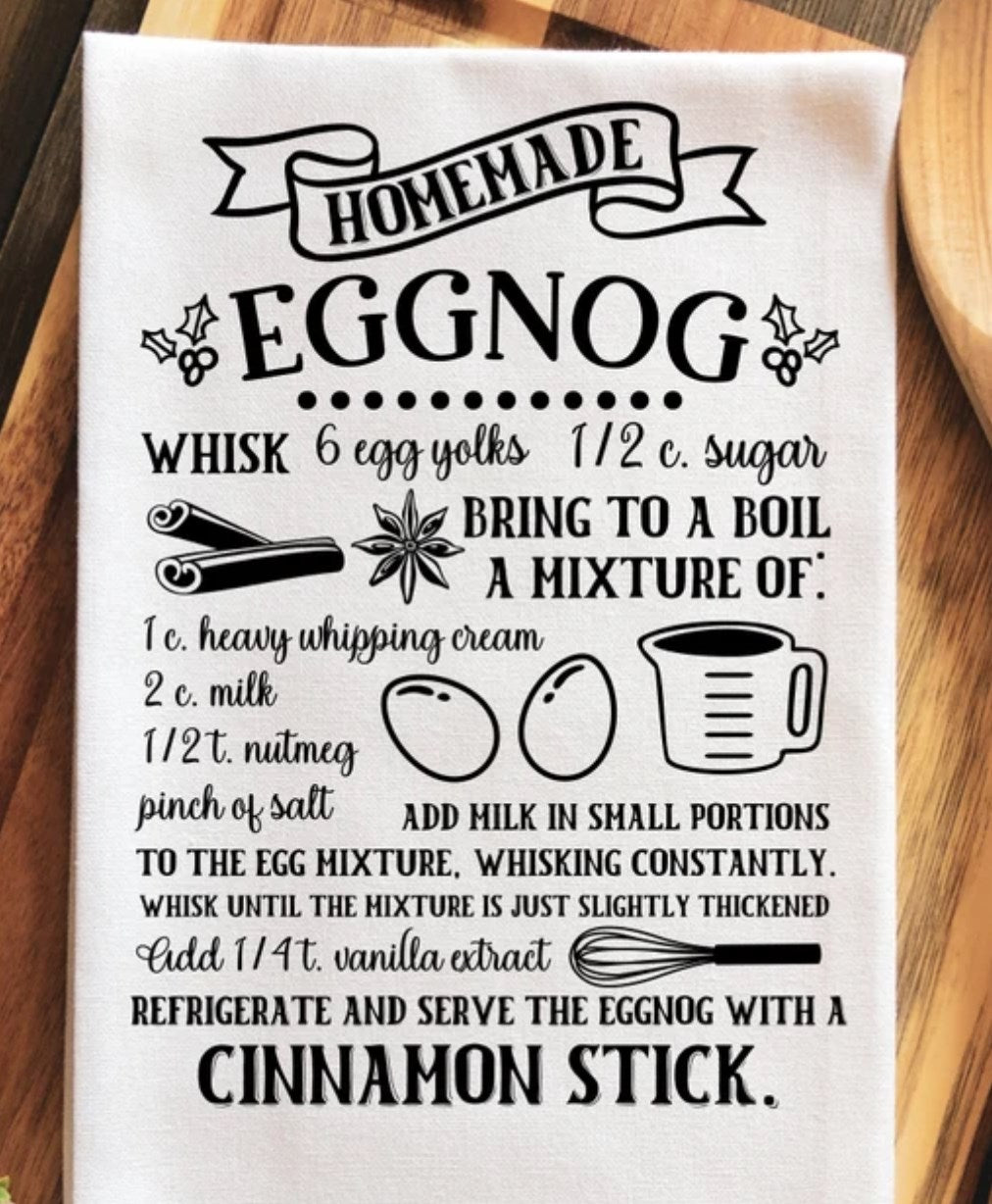 Eggnog Kitchen Recipe Towel
