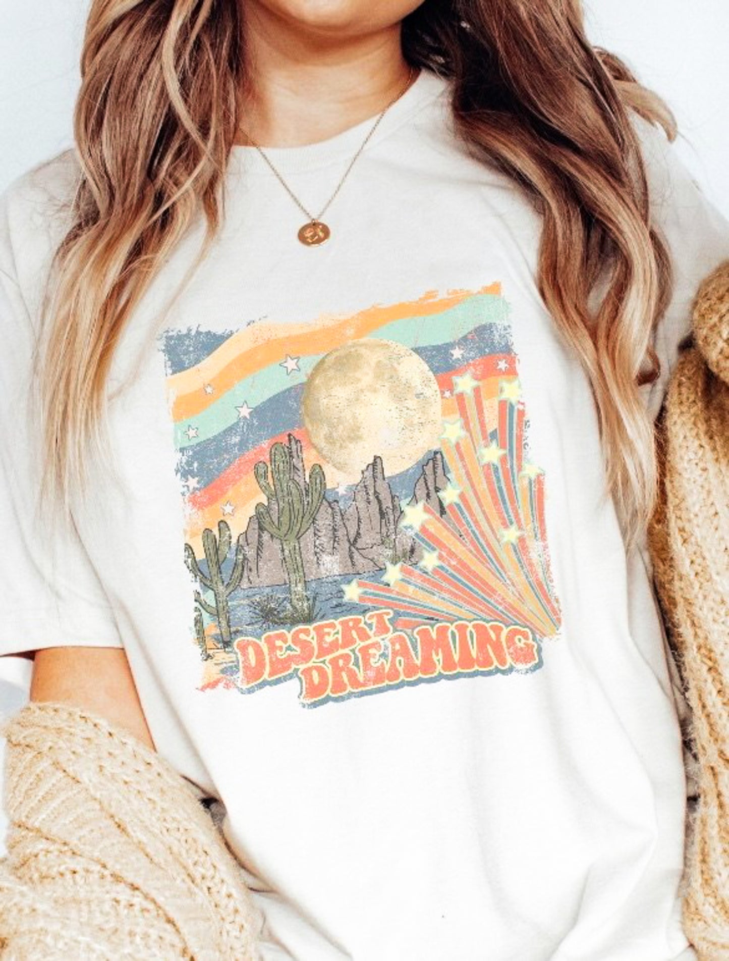 Desert Dreaming Scene With Shooting Stars T-Shirt or Crew Sweatshirt