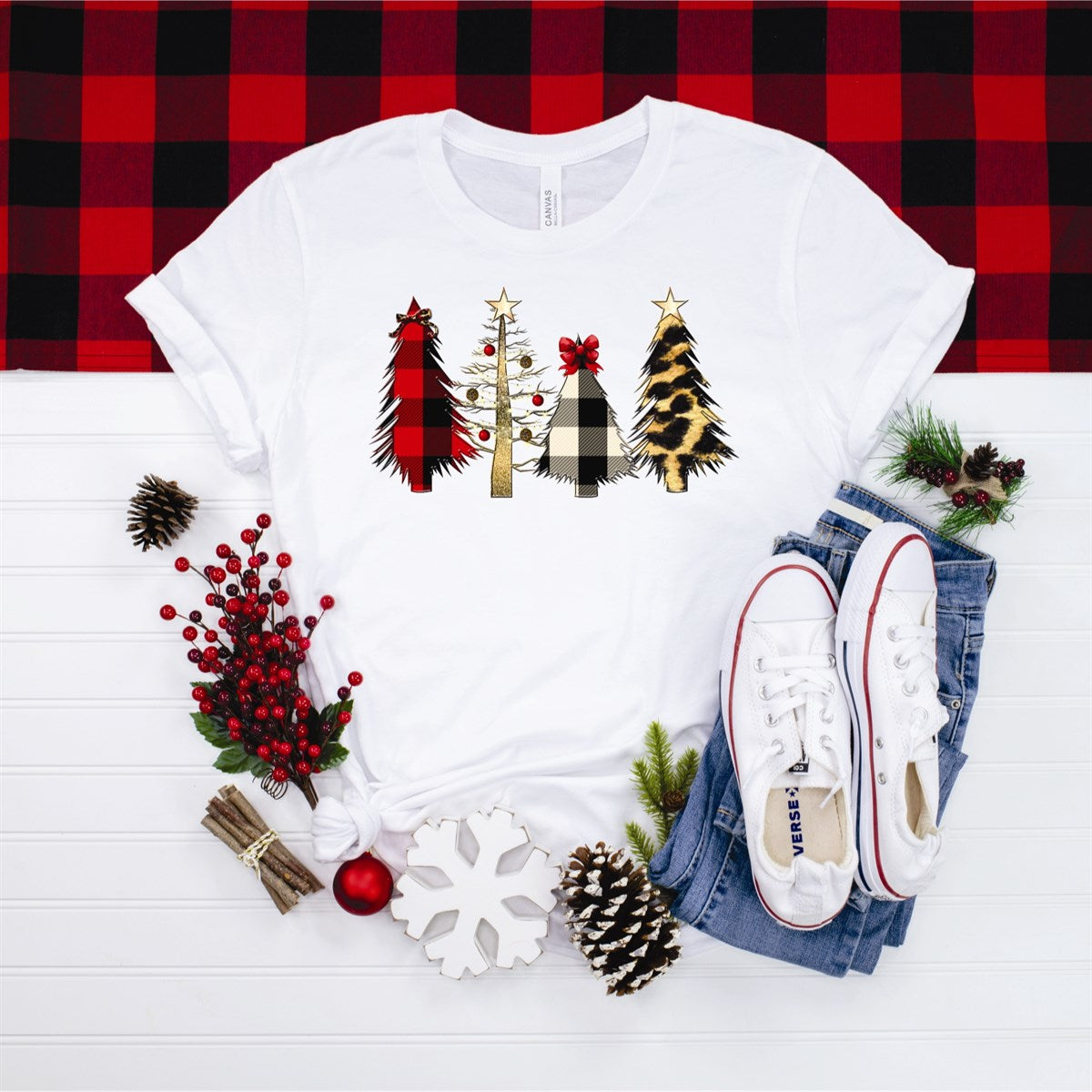 Four Christmas Trees Tee