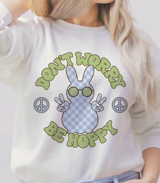 Don't Worry Be Hoppy Crew Sweatshirt