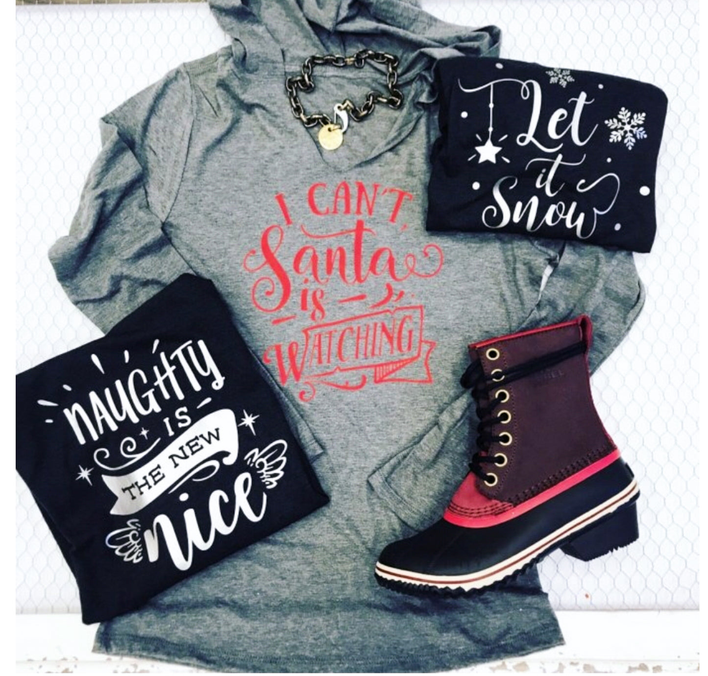 I Can't Santa Is Watching Lightweight Hoodie