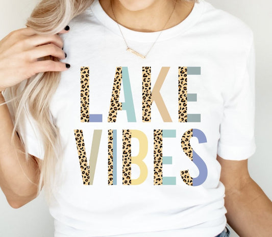 Lake Vibes Multi-Color & Cheetah Print T-Shirt or Crew Sweatshirt