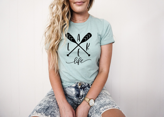 Lake Life With Paddles T-Shirt or Crew Sweatshirt