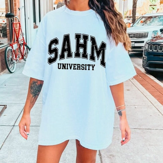 Stay At Home Mom University T-Shirt or Crew Sweatshirt