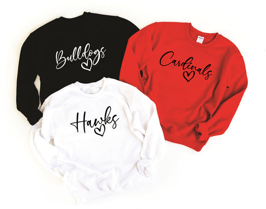 Personalized Mascot Crew Sweatshirts