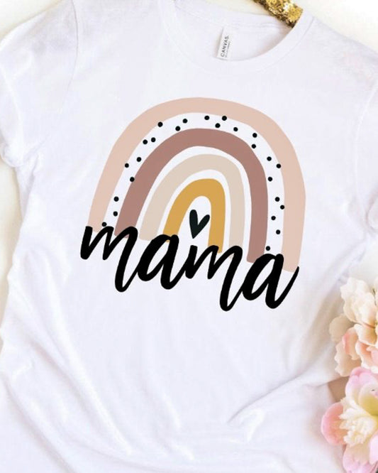 Mama With Rainbow T-Shirt or Crew Sweatshirt