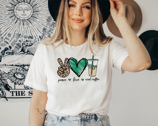 Peace Love Iced Coffee Tee