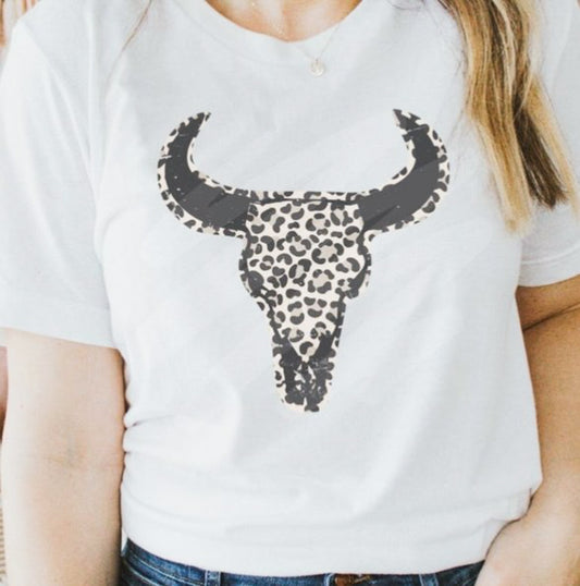 Cheetah Print Skull Tee