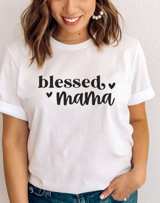 Blessed Mama T-Shirt or Crew Sweatshirt