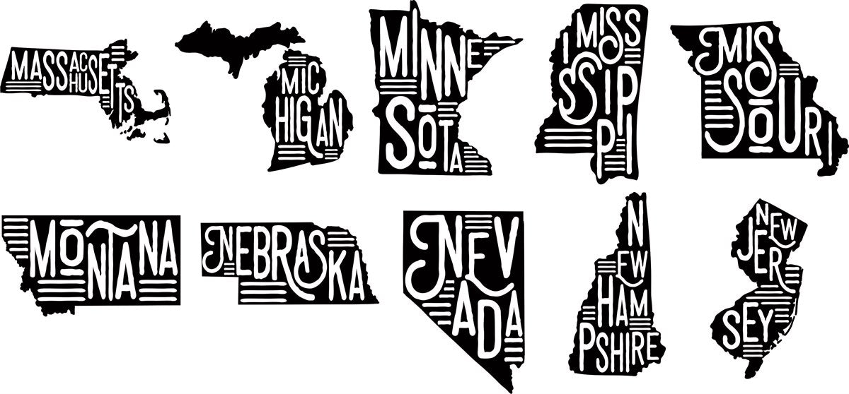 *State Silhouette Crew Sweatshirts