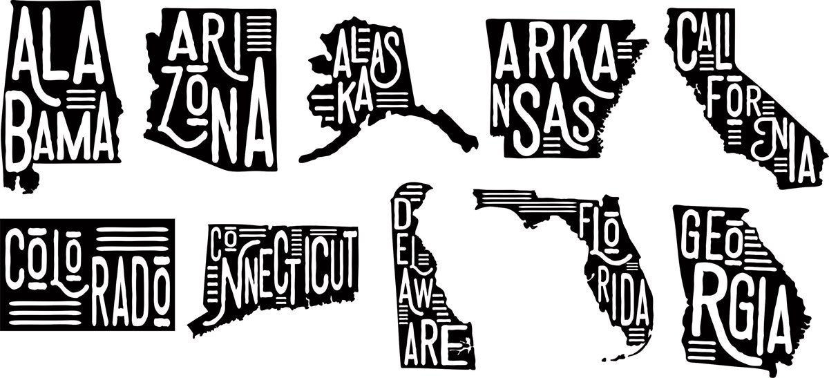 *State Silhouette Crew Sweatshirts
