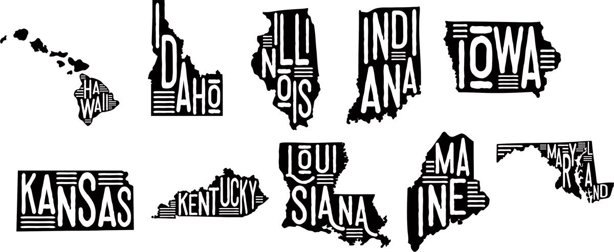 *State Silhouette Crew Sweatshirts