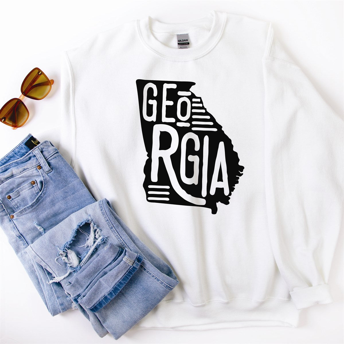 *State Silhouette Crew Sweatshirts