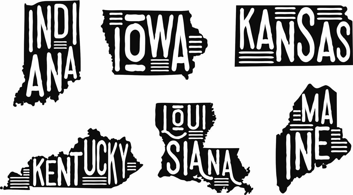 *State Silhouette Crew Sweatshirts