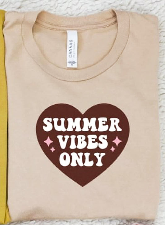Summer Vibes Only In Heart T-Shirt or Crew Sweatshirt