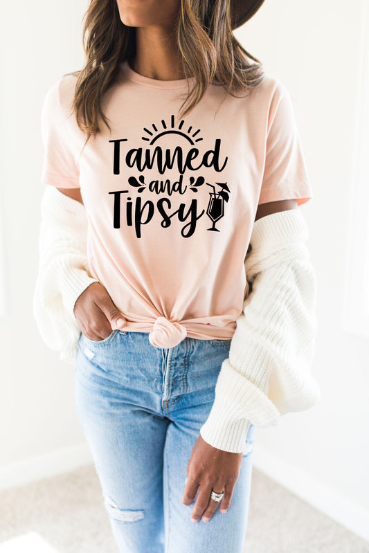 Tanned & Tipsy T-Shirt or Crew Sweatshirt
