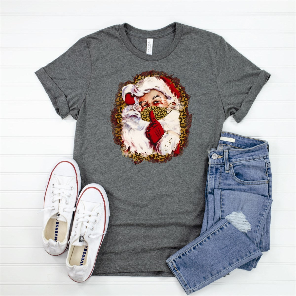 Santa With Cheetah Mask Tee