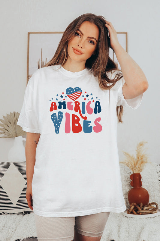 America Vibes Retro T-Shirt or Crew Sweatshirt