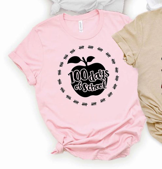 100 Days Of School Apple Tee