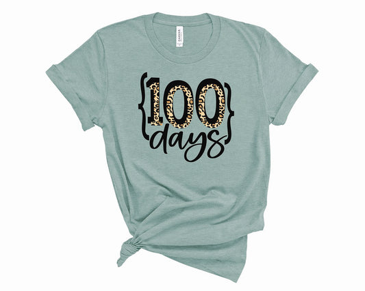 100 (Leopard Print) Days Tee