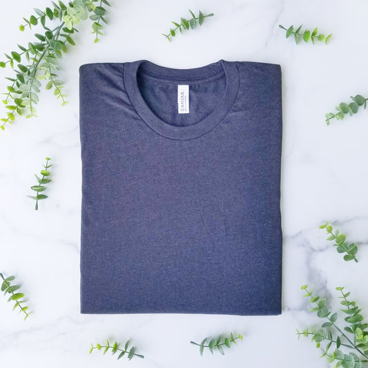 Heather Midnight Blue Bella + Canvas Unisex Tee