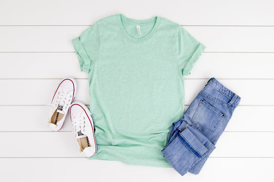 Heather Prism Mint Bella + Canvas Unisex Tee