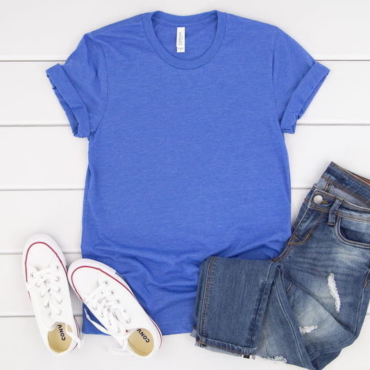 Heather True Royal Bella + Canvas Unisex Tee