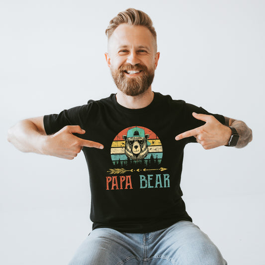 Vintage Papa Bear T-Shirt or Crew Sweatshirt