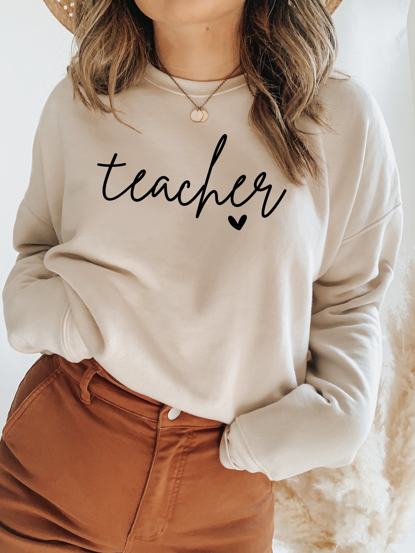 Teacher With Heart T-Shirt or Crew Sweatshirt