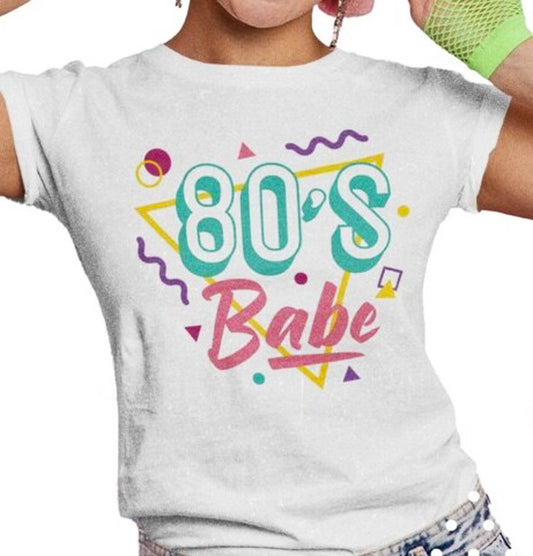 80's Babe With Retro Shapes Tee