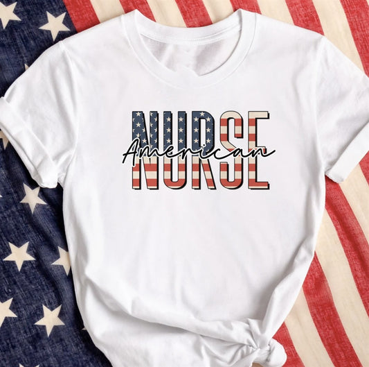 American Nurse T-Shirt or Crew Sweatshirt