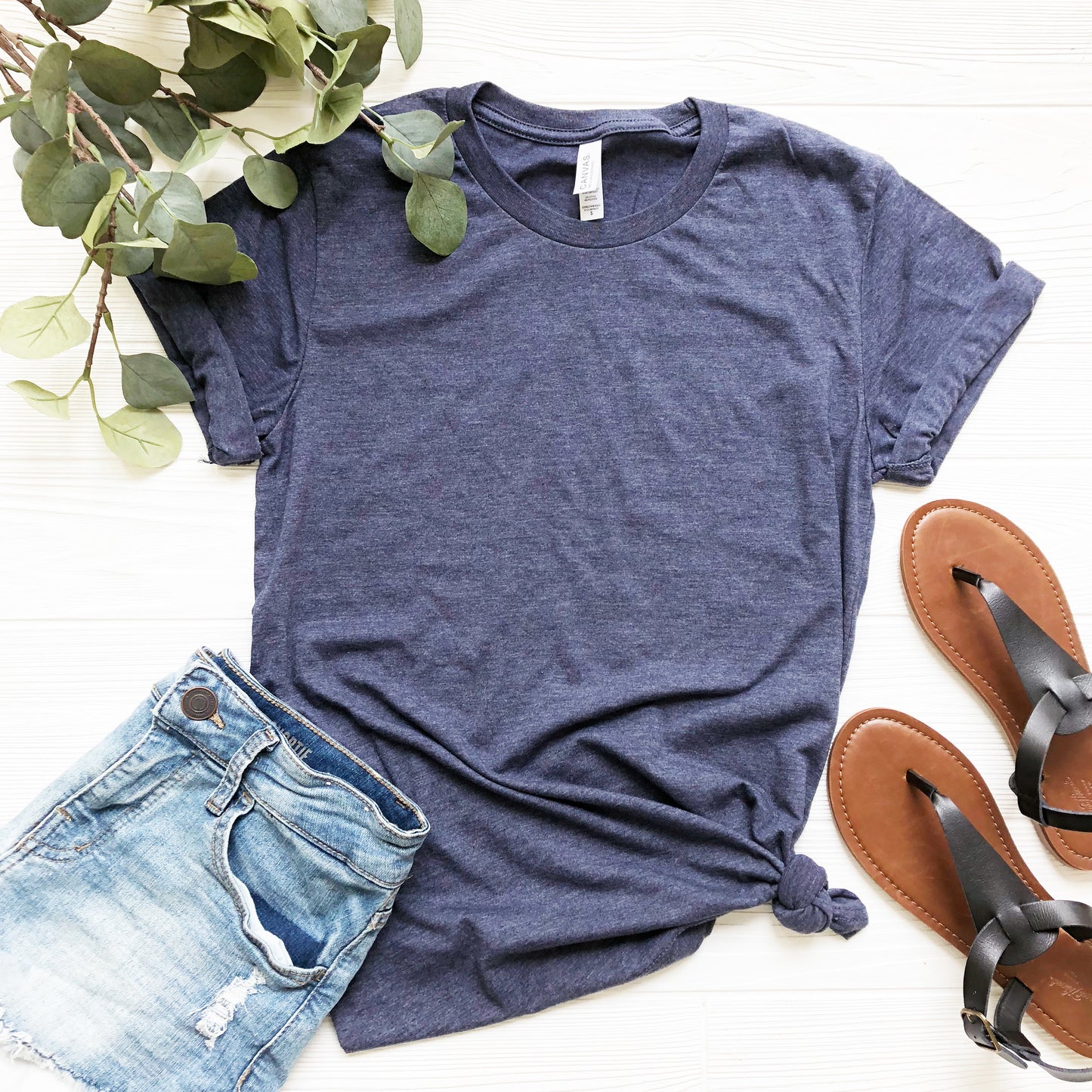 Heather Navy Bella + Canvas Unisex Tee