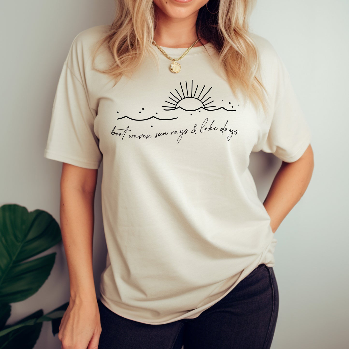 Boat Waves, Sun Rays, & Lake Days T-Shirt or Crew Sweatshirt