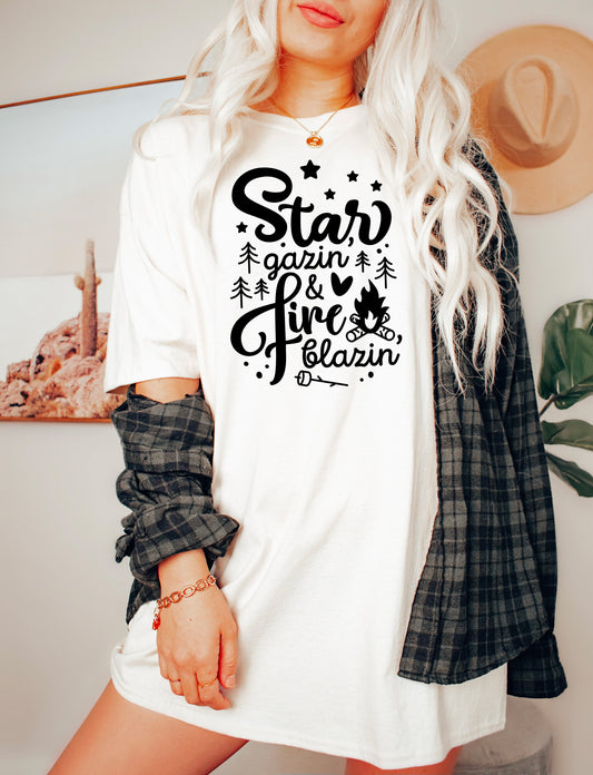 Star Gazin' & Fire Blazin' T-Shirt or Crew Sweatshirt