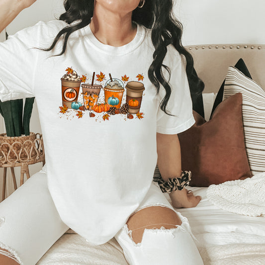 4 Fall Drinks T-Shirt or Crew Sweatshirt