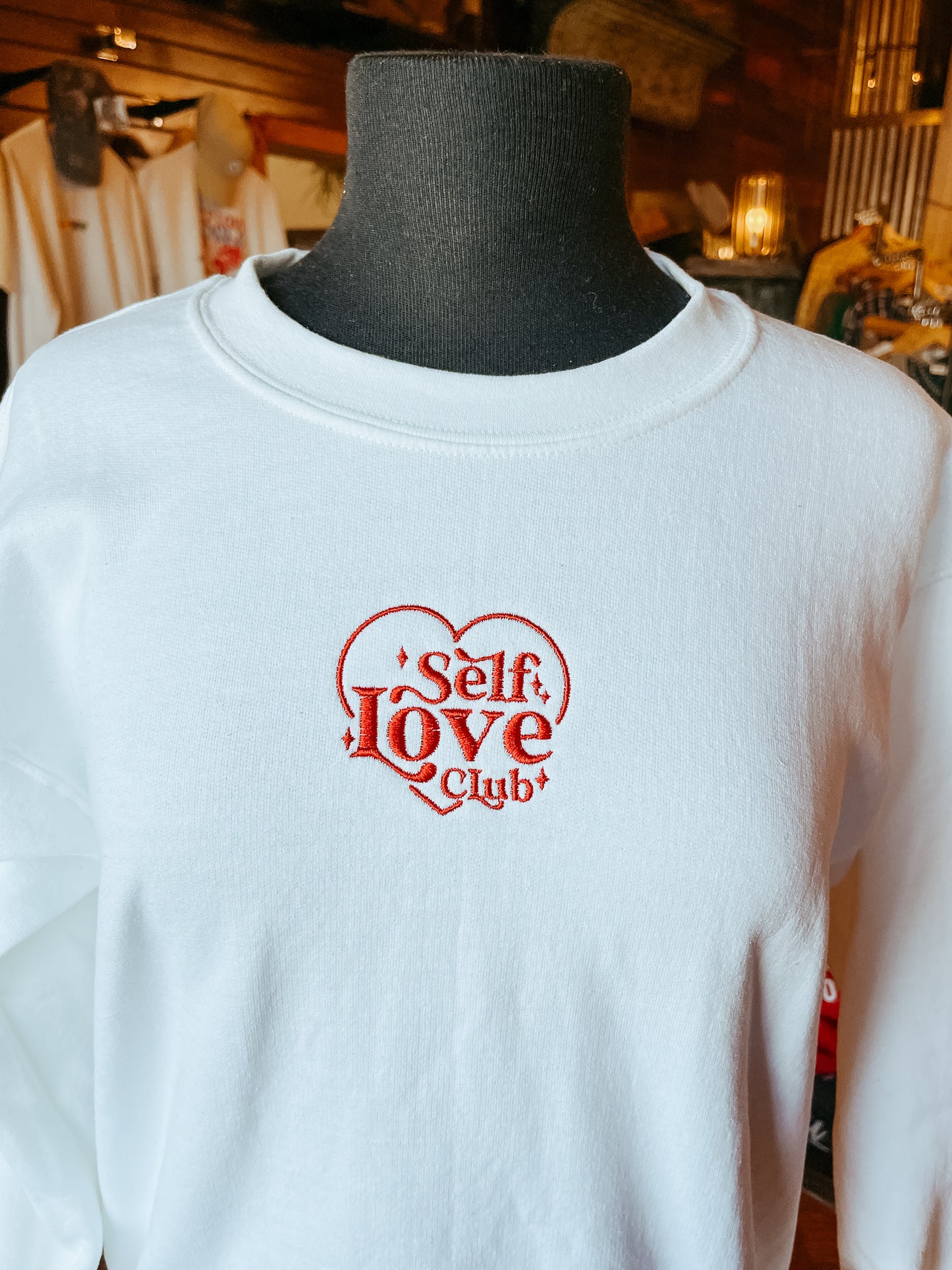 Self Love Club Embroidered Crew Sweatshirt