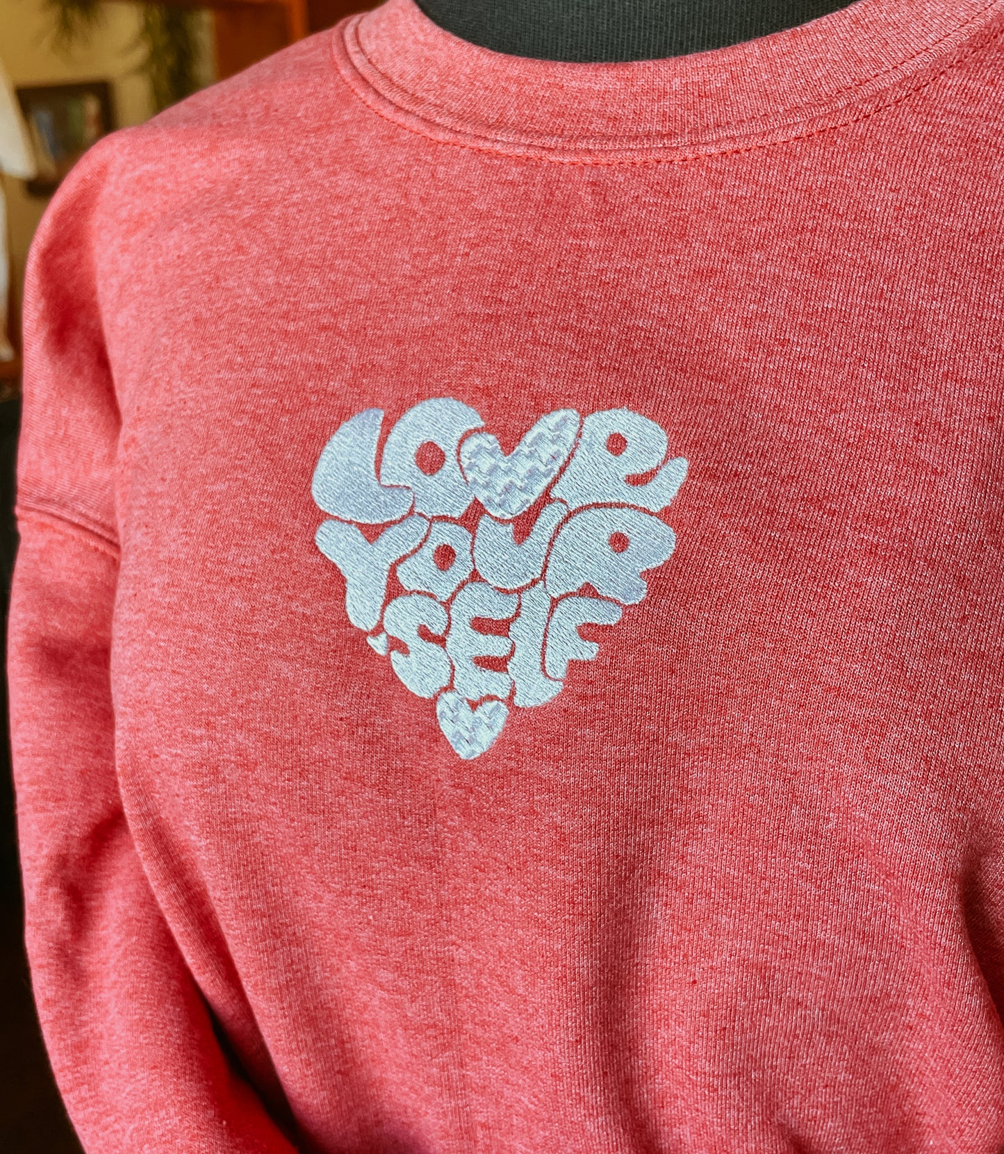 Love Yourself Embroidered Crew Sweatshirt