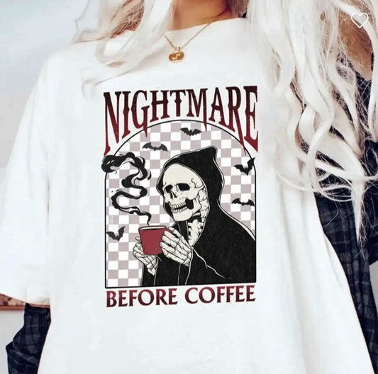Nightmare Before Coffee Skeleton Tee