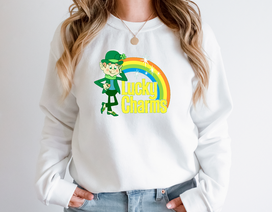 Vintage Style Lucky Charms Crew Sweatshirt or T Shirt: Youth & Adult