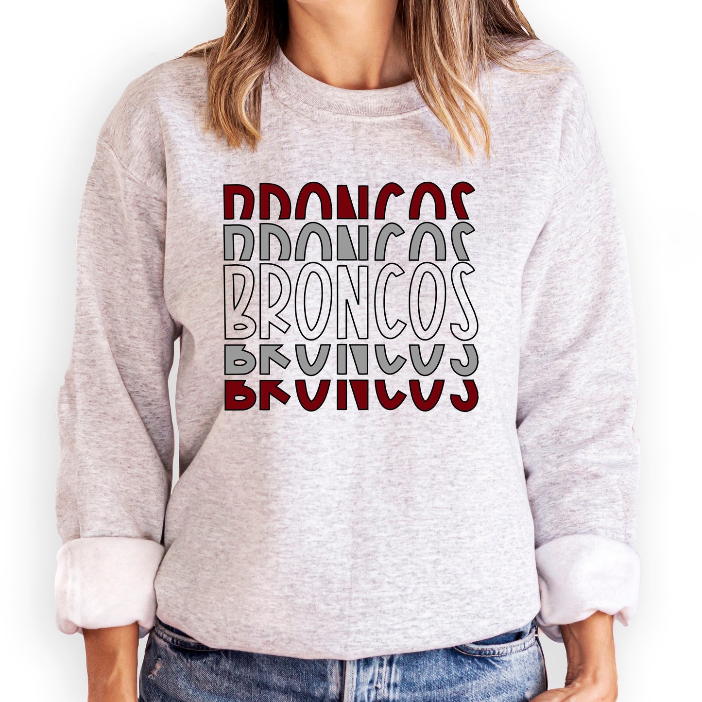 *Retro Stacked Custom Name Crew Sweatshirts